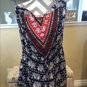 Boho Chic elephant romper Sz L